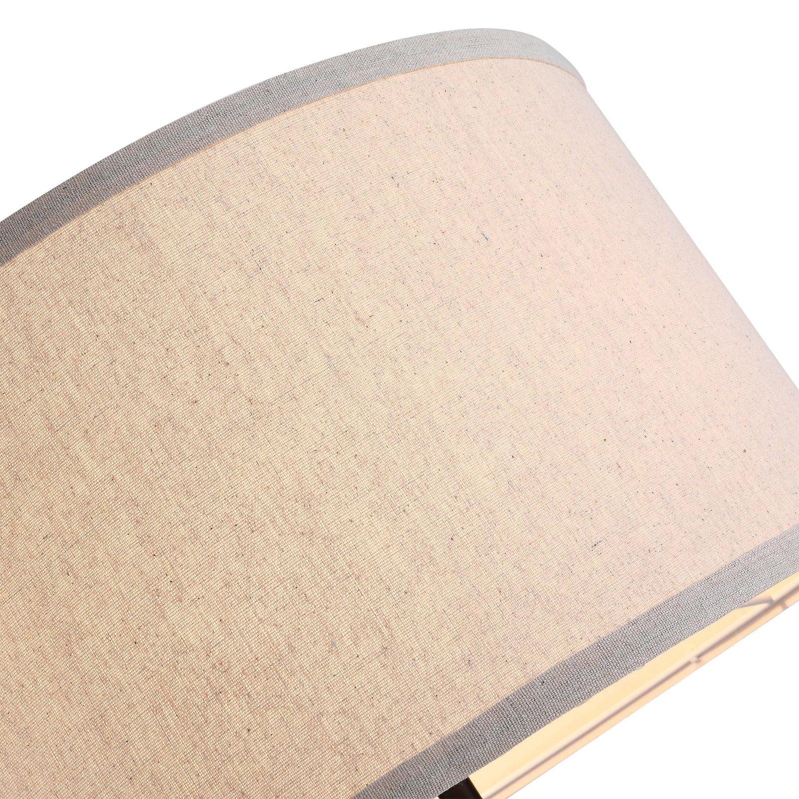 Wood Tripod Floor Lamp Elegant E27 Bulb Linen Shade | One Size | Beige