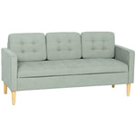 Modern 3 Seater Sofa With Hidden Storage And Rubber Wood Legs | Light Grey