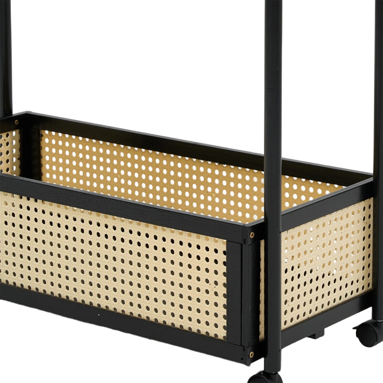 Breeins 2-tier Rolling Bamboo Side Table With Side Handle