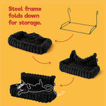 Petlicity Padded Cat Radiator Bed With Striped Faux Fur Cover