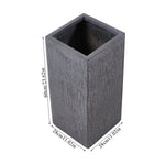 Rectangular Shaped Cement Planter Flower Pot With Drainage Holes | Large | Dark Grey