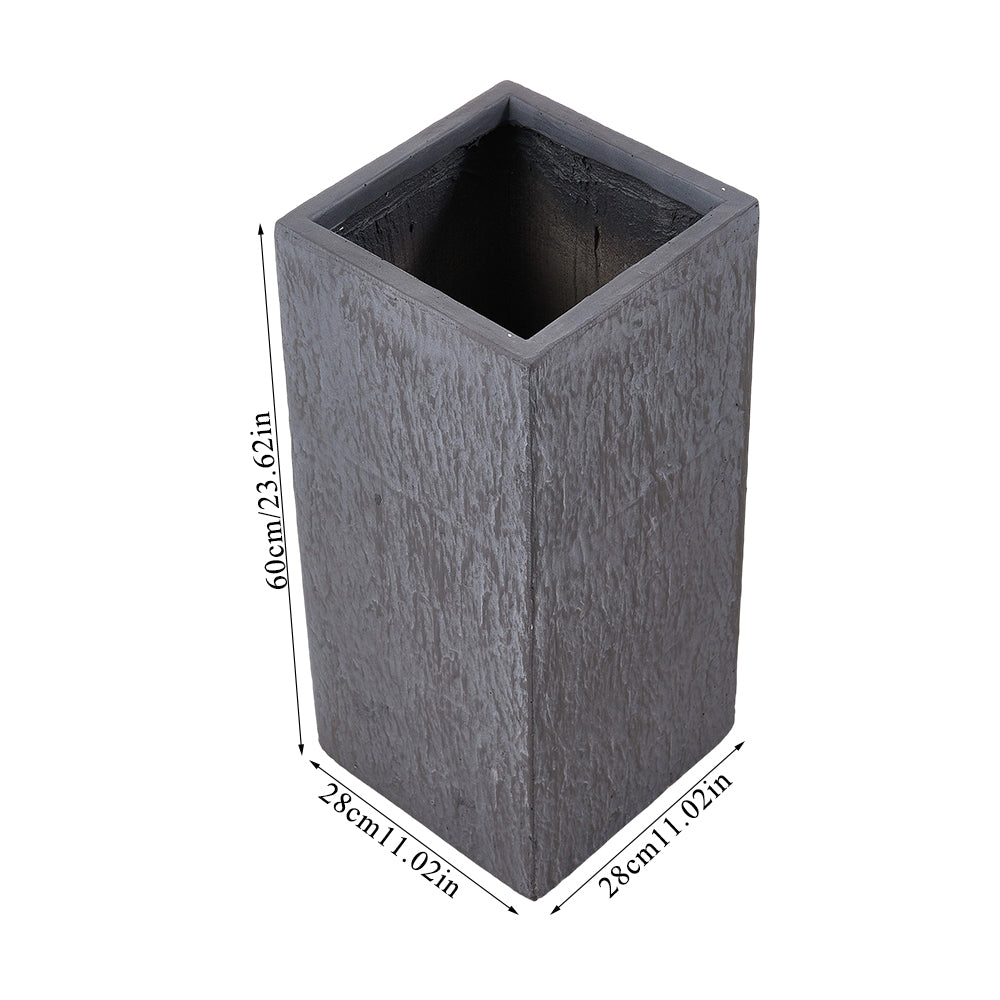 Rectangular Shaped Cement Planter Flower Pot With Drainage Holes | Large | Dark Grey