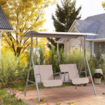 2 Person Covepatio Swing With Pivot Table Storage Console