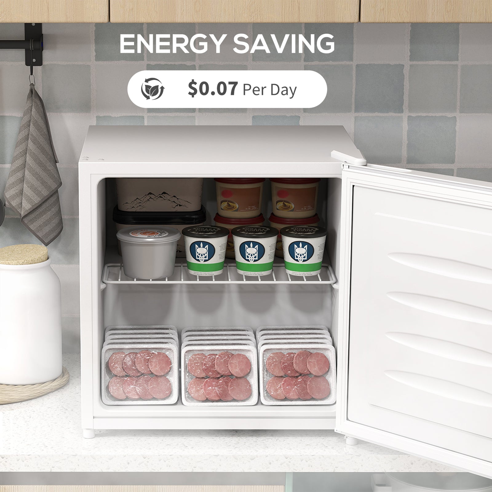 Tabletop Freezer, Removable Shelf | White