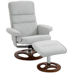 Recliner Chair Ottoman Set 360° Swivel Sofa Wood Base