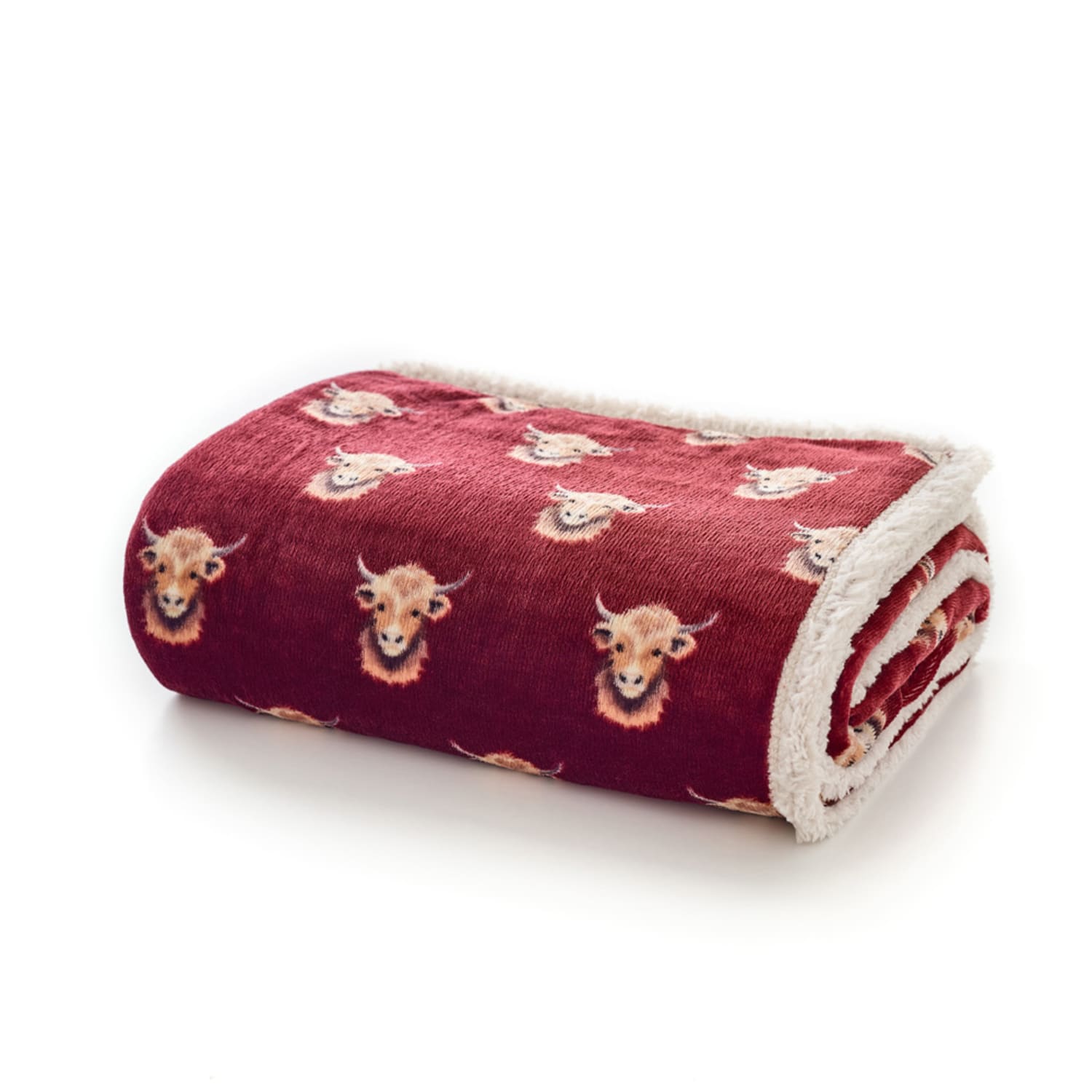 Deyongs Highland Cows Sherpa Fleece Throw – Printed Animal Blanket