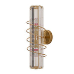 Antique Gold Crystal Wall Light – Elegant Spiral Design With 2 E14 Bulb Sockets, Indoor Use