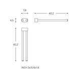Towel Rail, Matt Chrome, Wall-mounted, 40 Cm. Collection Architect S+