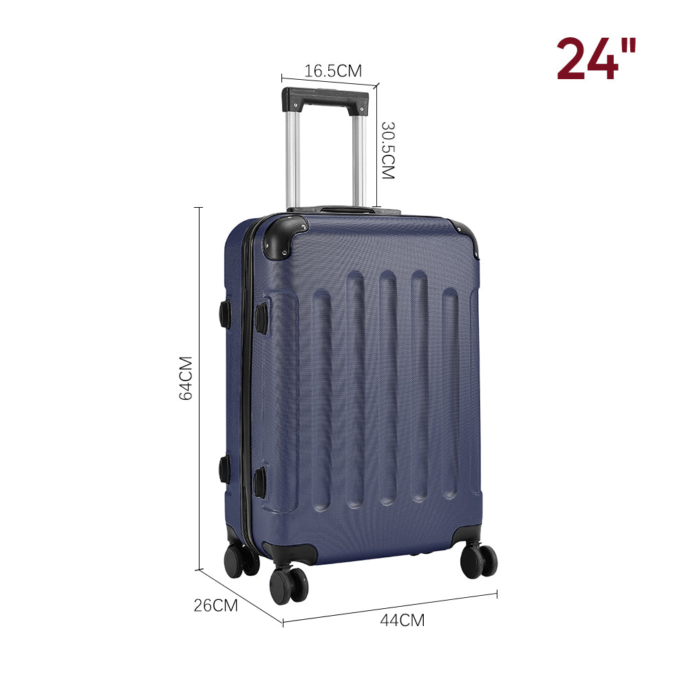 Modern Hardside Spinner Suitcase With Combination Lock | 24" | Blue