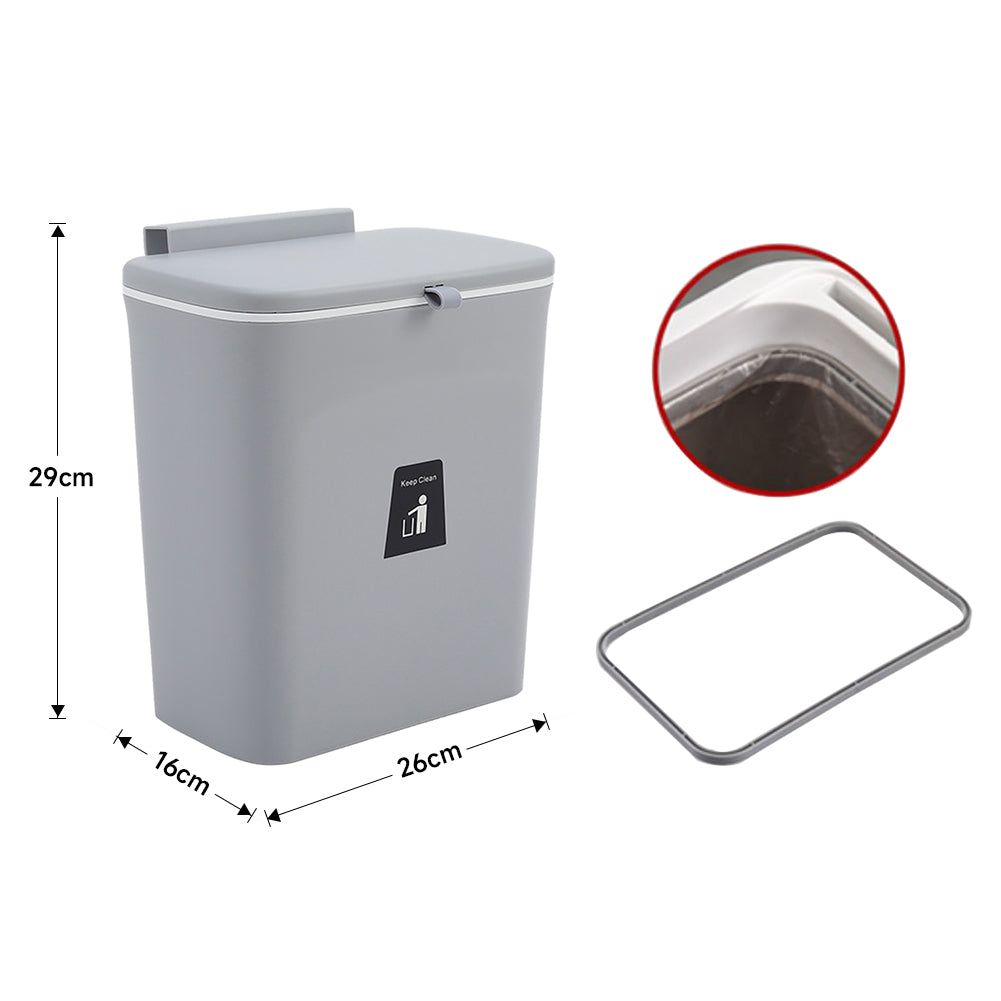 Kitchen Compost Bin Hanging Trash Can | Grey