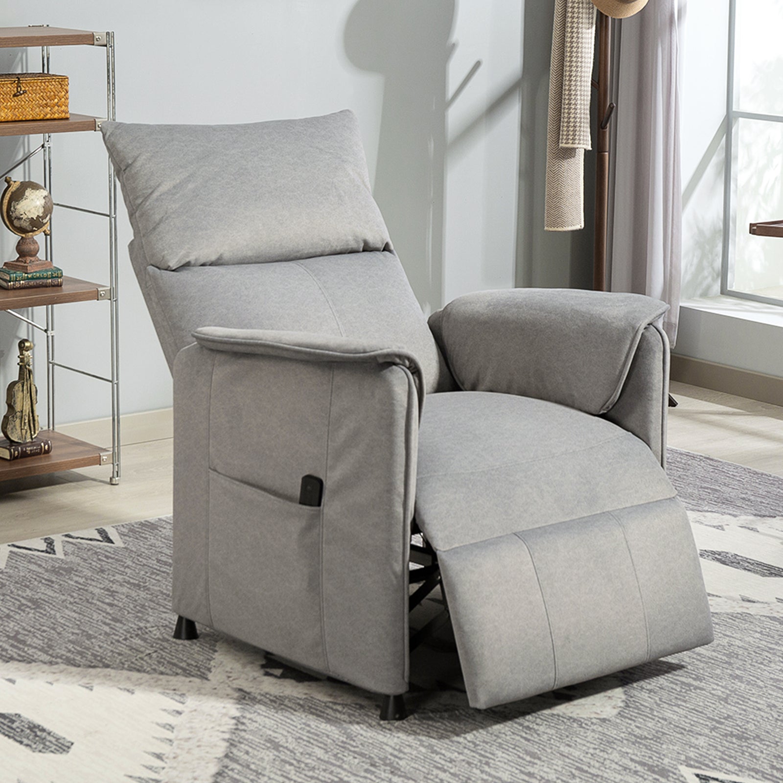 Electric Reclining Chair W/ Remote, Power Recliner For Elderly | Grey