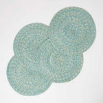Handwoven Round Placemats Set Of 4 | 40cm | Green