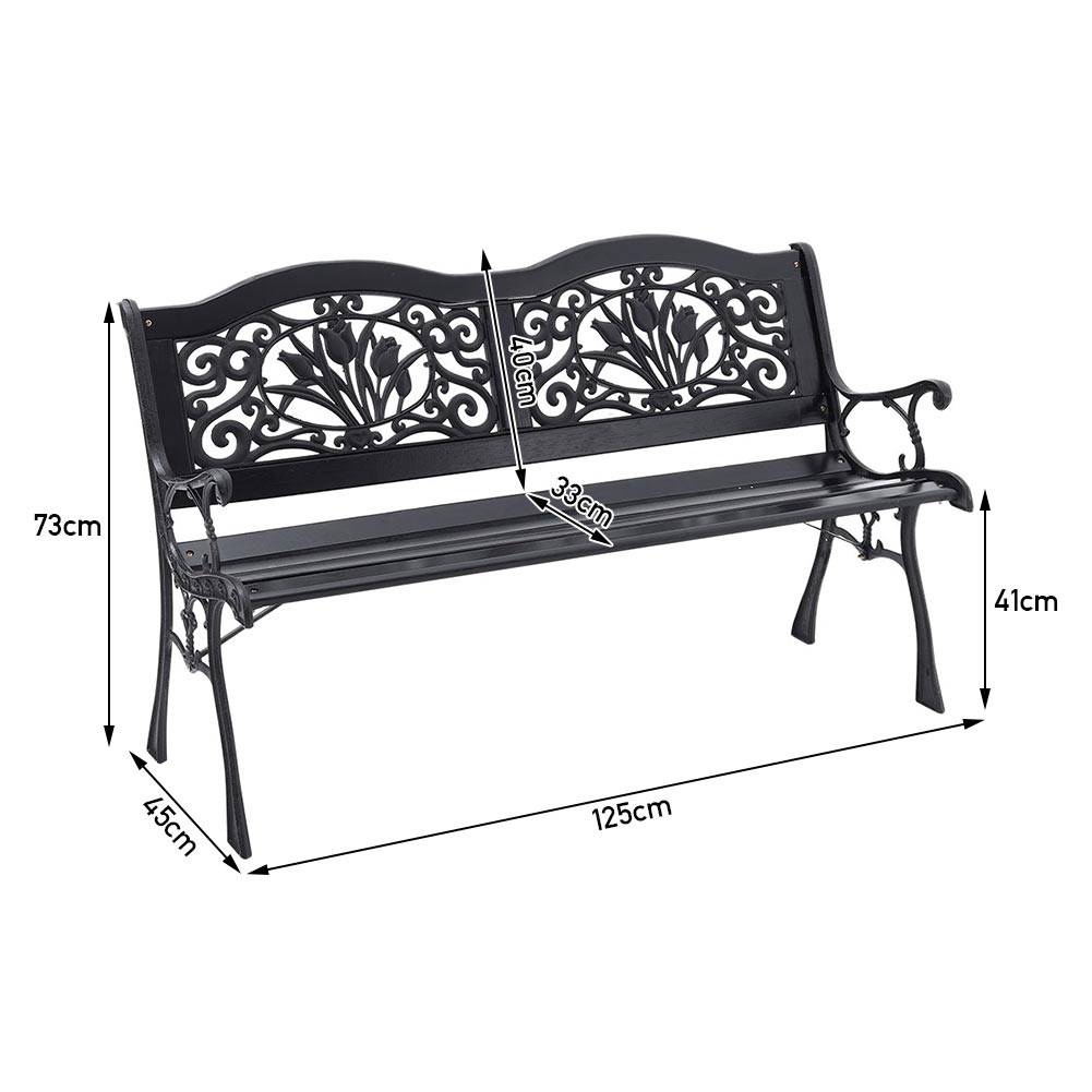 Outdoor Wood Benches Seat Bench Garden Metal Bench