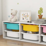 AIYAPLAY 2 Tiers Toy Storage Organiser With 6 Plastic Bins, Low Height