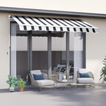 2.5x2m Garden Patio Manual Awning | Blue & White
