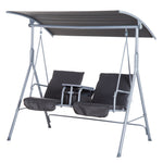 2 Person Covepatio Swing W/ Pivot Table And Console