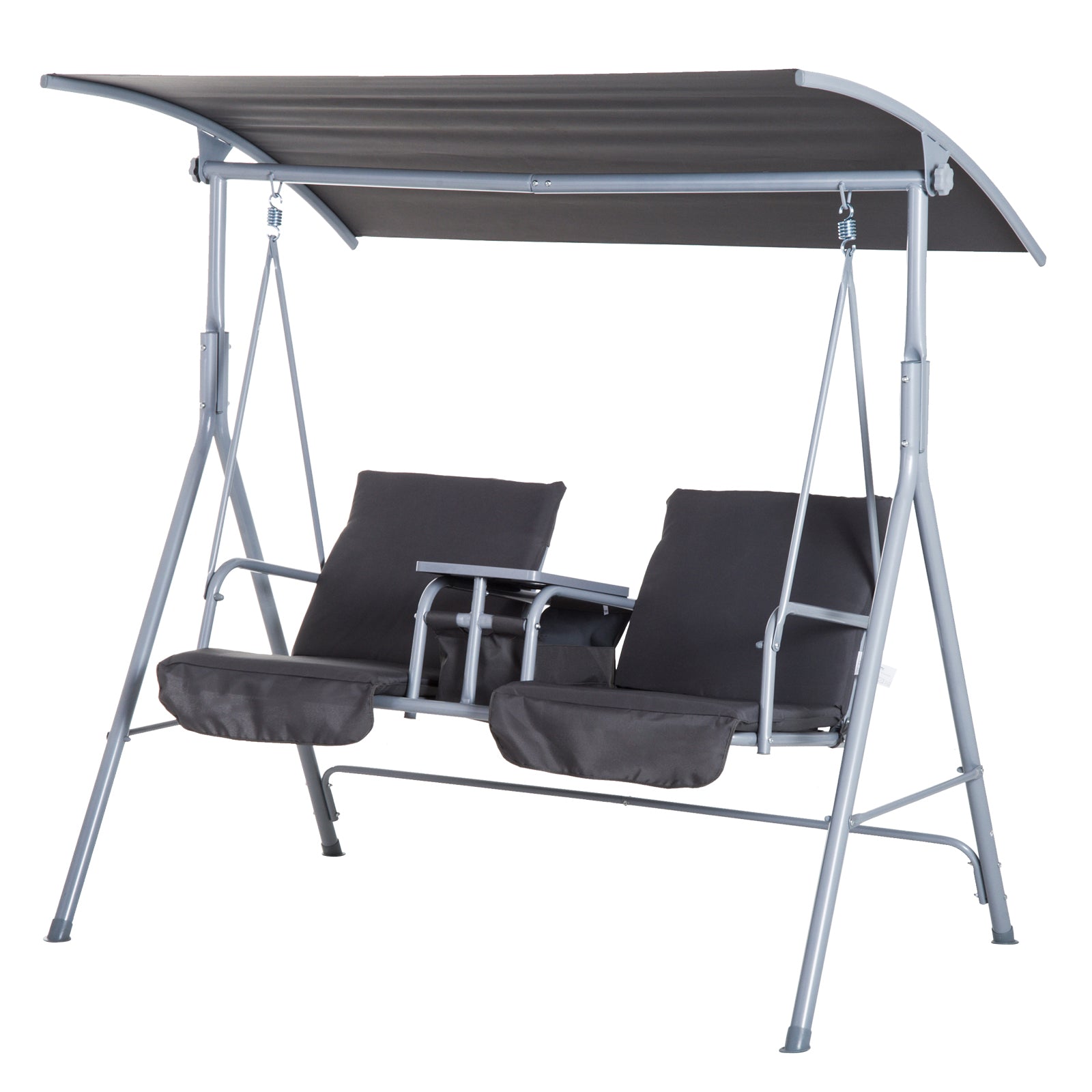 2 Person Covepatio Swing W/ Pivot Table And Console