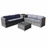 Malta Rattan 6 Seat Corner Set | 6 Seat | Walnut Grey