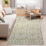 HOMCOM Green Rug Floral Pattern Carpet 150 X 80cm