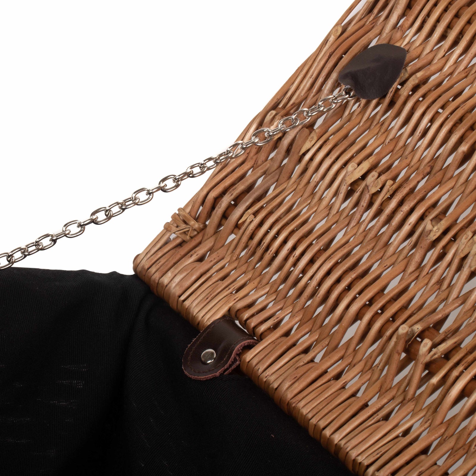 Wicker Double Steamed 51cm Picnic Basket | Black