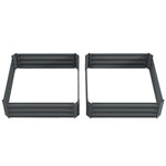 Set Of 2 Raised Garden Bed Steel Boxes | Dark Gray