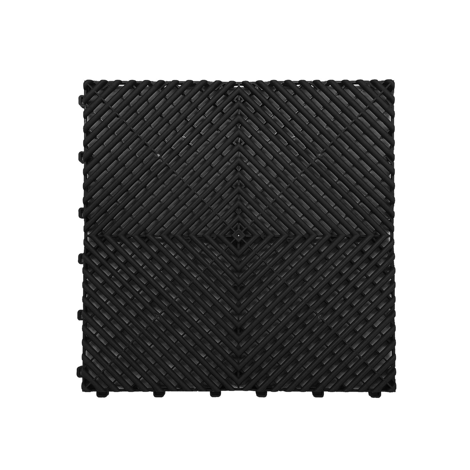 Heavy Duty Vented Garage Interlocking Floor Tiles | Black