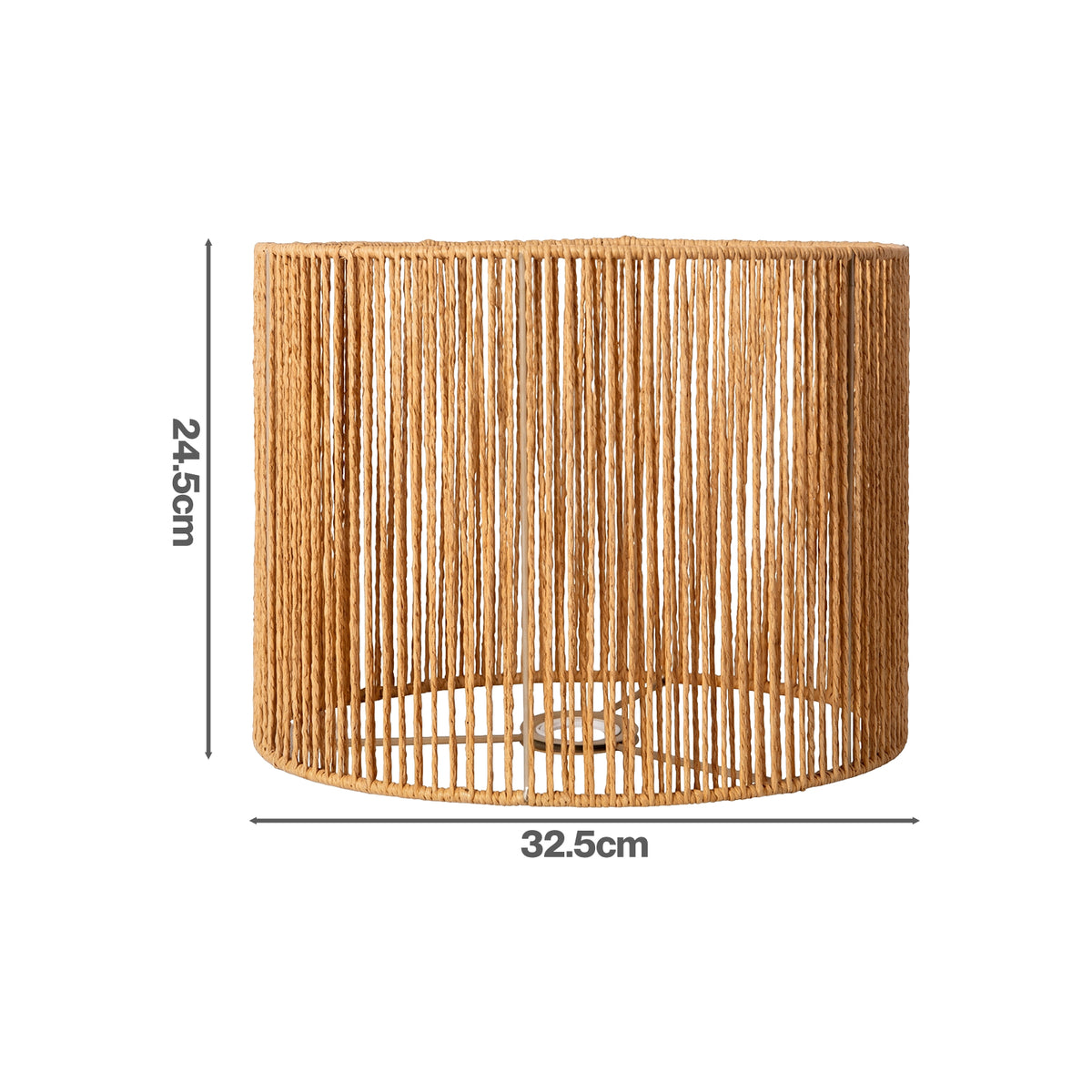 Emitto Lamp Shade Boho Woven Paper Rope Metal Frame Easy Fit Pendant Yellow