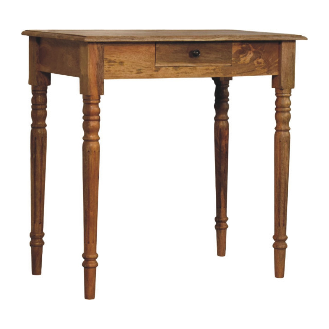 Artisan Furniture Solid Wood Oakish Turned Leg Writing Desk