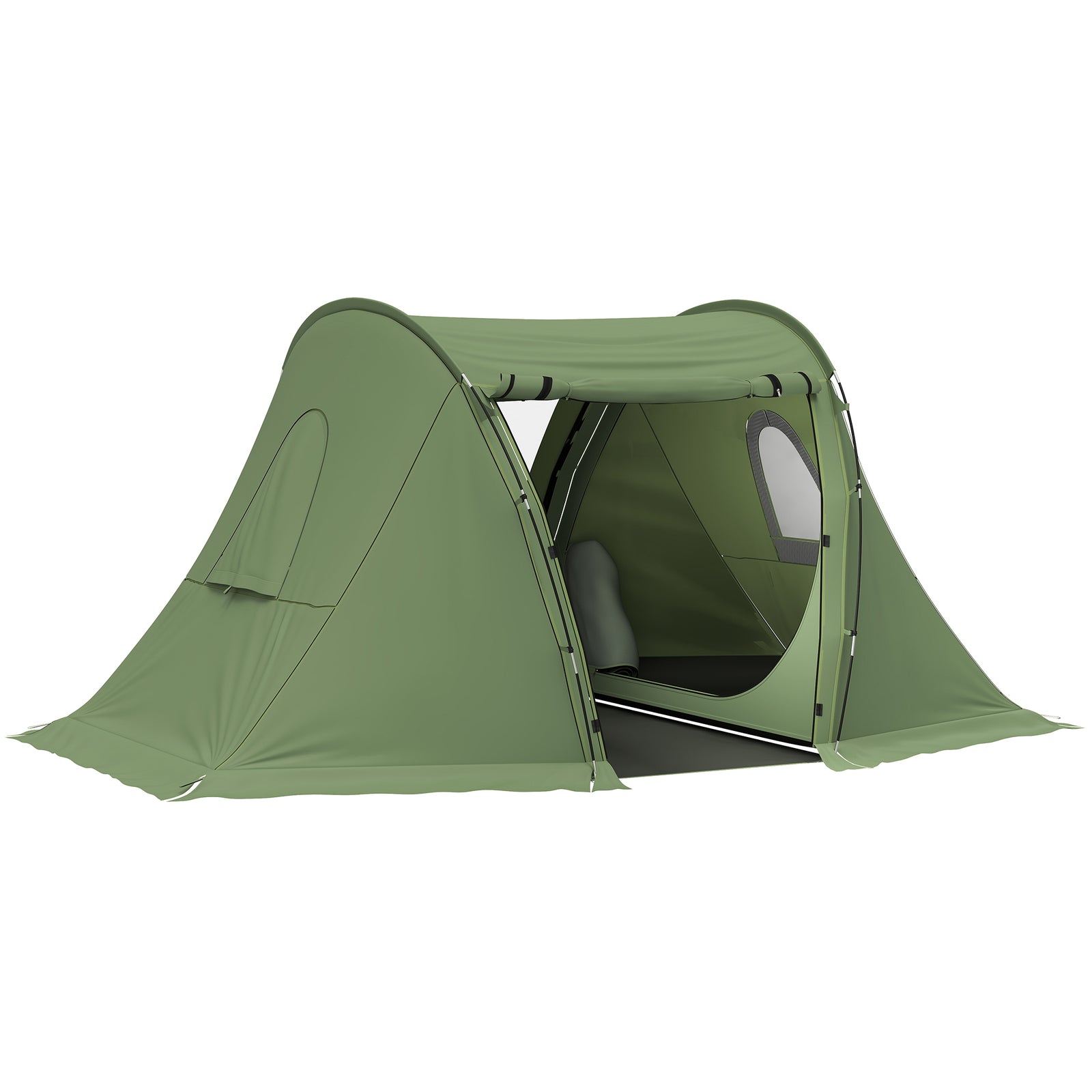 3 Man Tent, 3000mm Waterproof, Living Area, 2 Bedrooms | Green