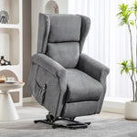 HOMCOM Power Lift Chair, Fabric Recliner Armchair W/ Remote Charcoal Grey