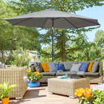 3m Patio Umbrella With Tilt And Crank | Dark Gray
