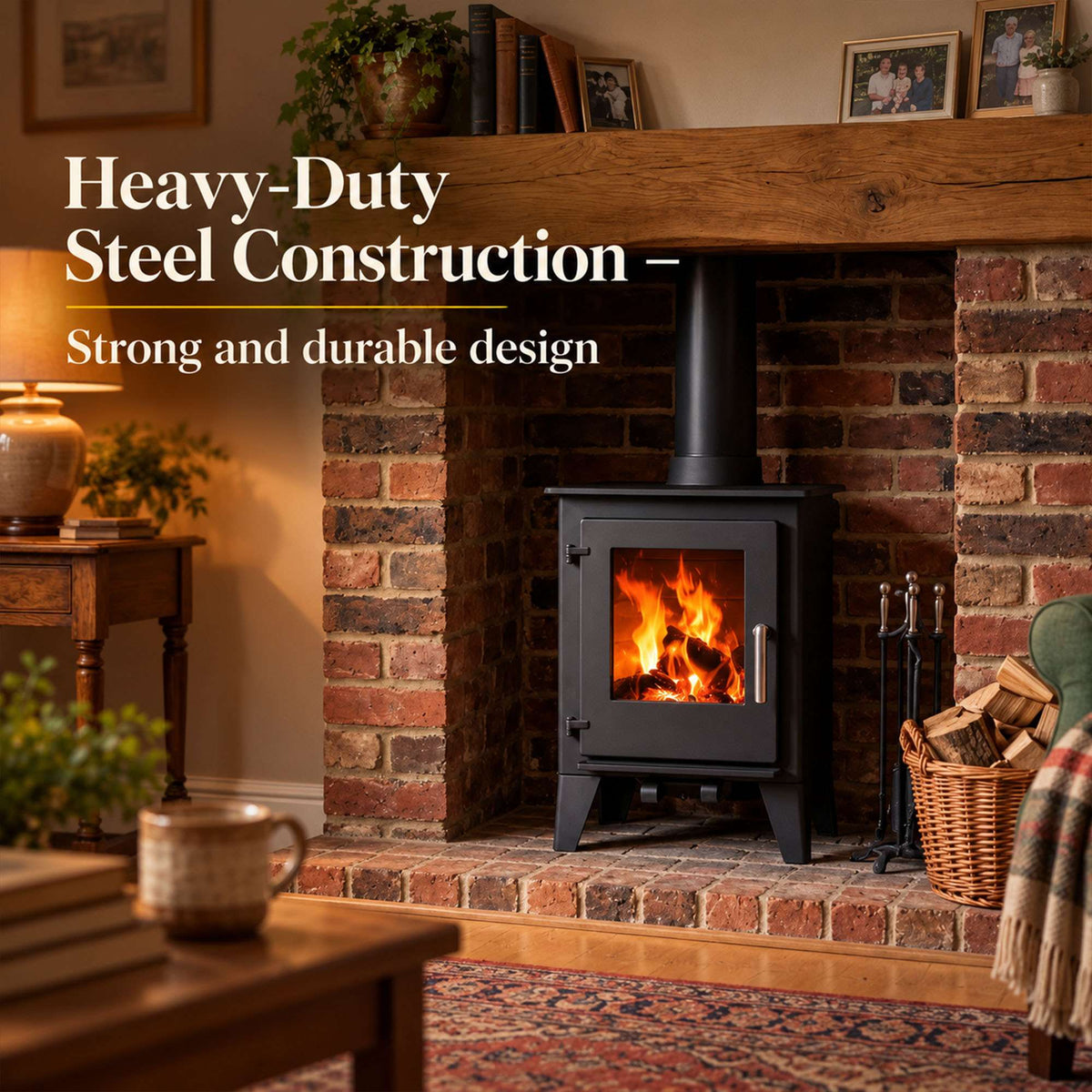 5kw Steel Wood Burning Stove Multi-fuel Fireplace St001 Defra Approved