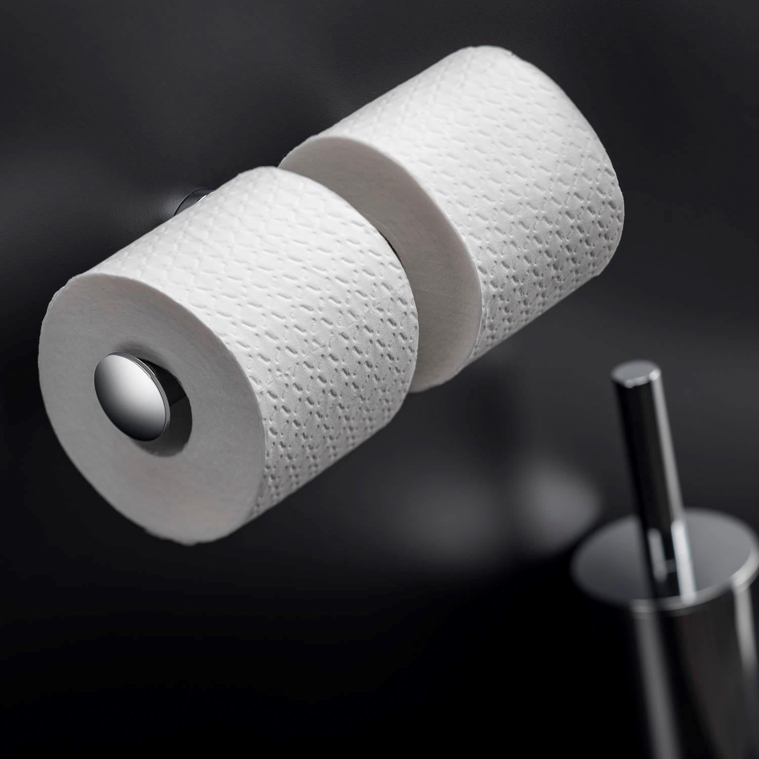 Toilet Roll Holder With Lid 24,5cm, Silver, Architect S+ Collection