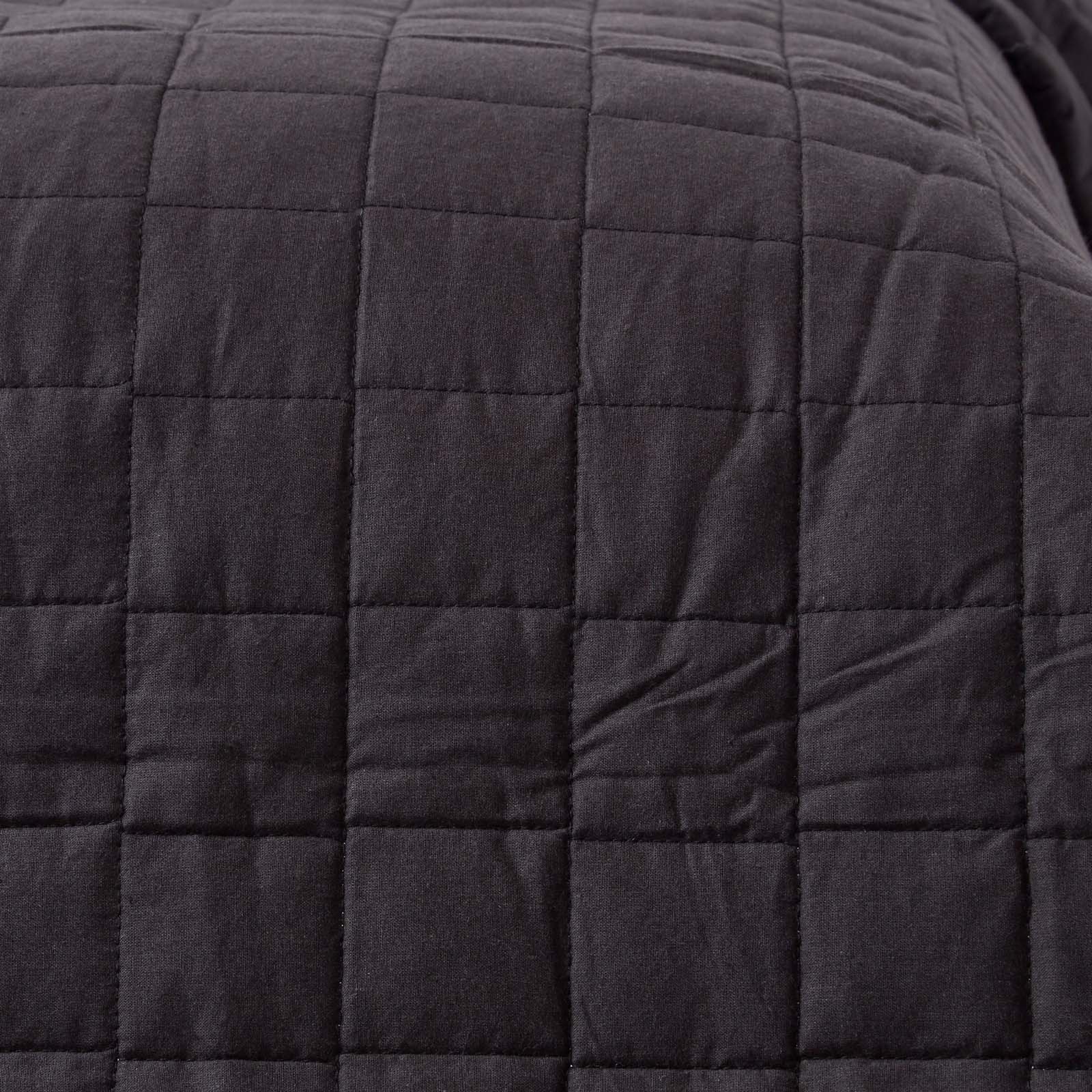 Cotton Quilted Reversible Bedspread | 230cm x 250cm | Black & Grey