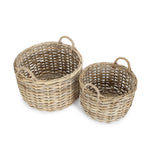 Curved Base Rattan Storage Basket | Set of 2 | Natural