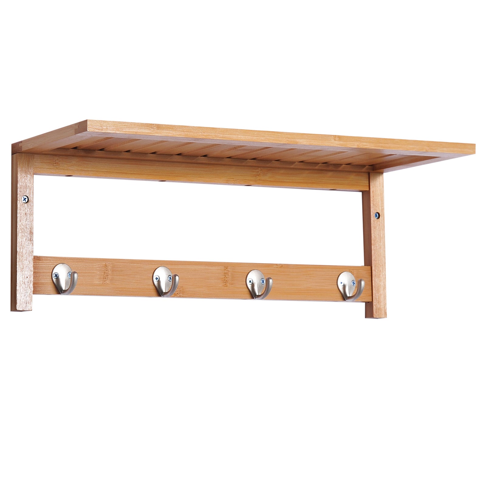 Hallway Wall Mounted Shelf Clothes Rack Hanging Coat Hooks