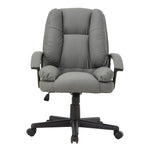 Pu Office Chair With High Back, Adjustable Gas Lift, 360° Swivel & Armrests | Dark Grey