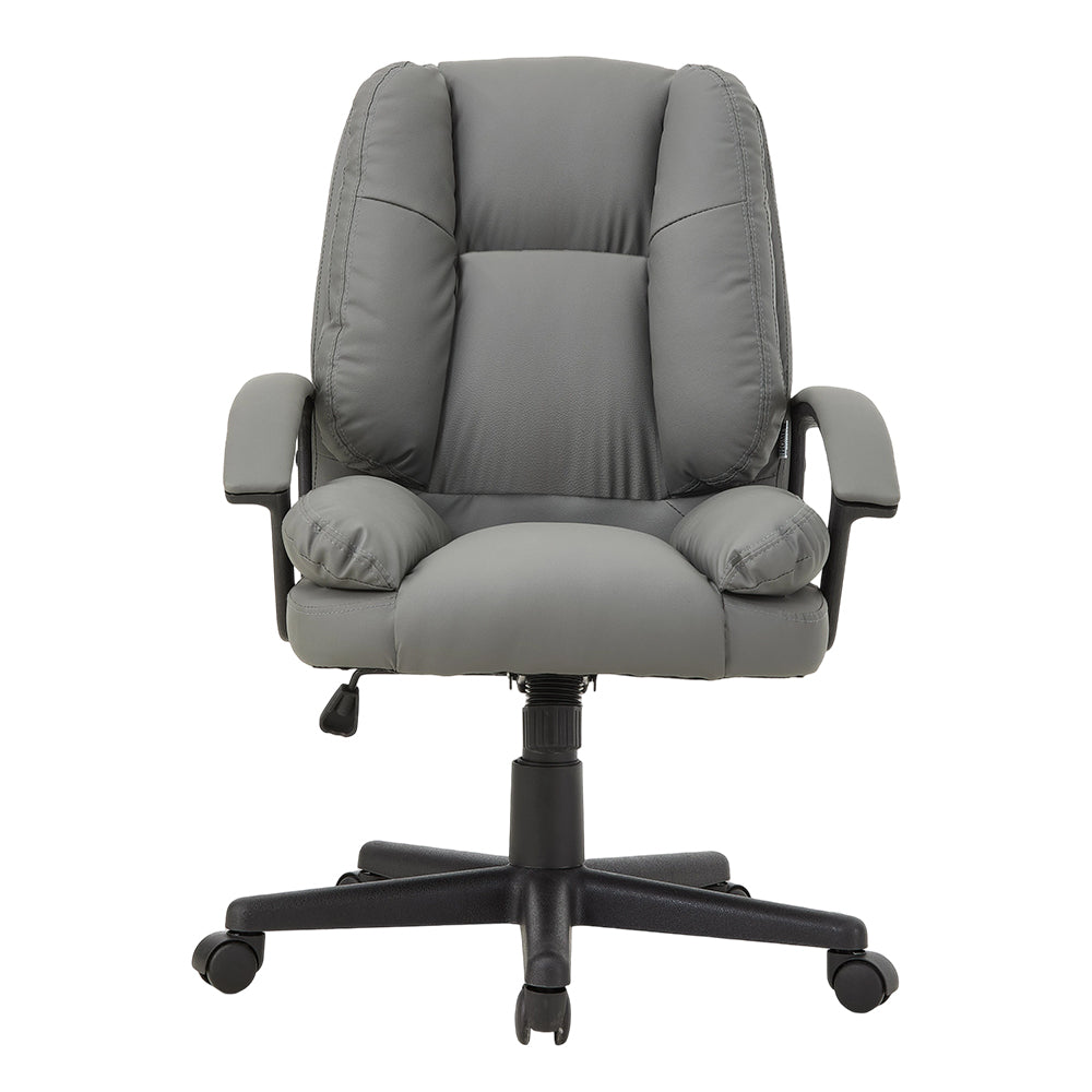 Pu Office Chair With High Back, Adjustable Gas Lift, 360° Swivel & Armrests | Dark Grey