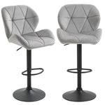 Bar Stools Set Of 2 Fabric Adjustable Counter Chairs