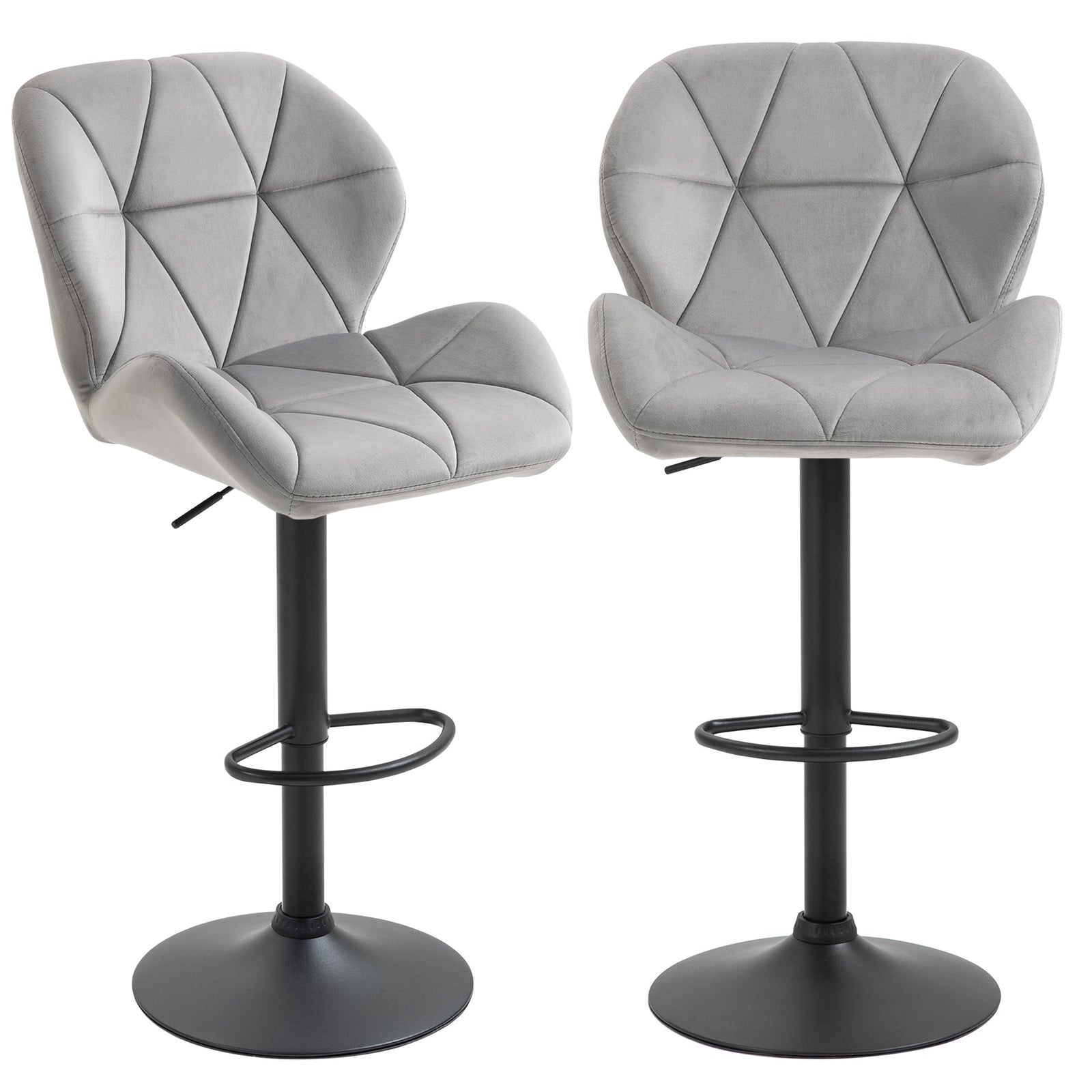 Bar Stools Set Of 2 Fabric Adjustable Counter Chairs