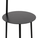 Metal Tray Table Floor Lamp With Linen Lampshade