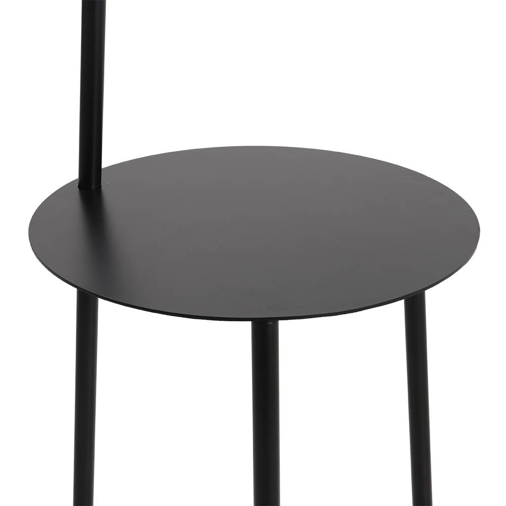 Metal Tray Table Floor Lamp With Linen Lampshade