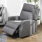 Electric Armchair Fabric Recliner W/ Usb Port | Charcoal Grey