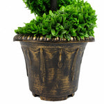 120cm Pair Of Green Large  Spiral Topiary Trees With Decorative Planters