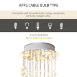 Modern Crystal Droplet Ceiling Light Stainless Steel Bedroom