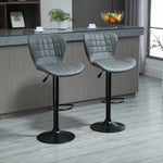 Bar Stools Set Of 2 Pu Leather Adjustable
