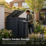 Nicoman Outdoor Metal Bin Storage Double Wheelie Bin Storage Shed