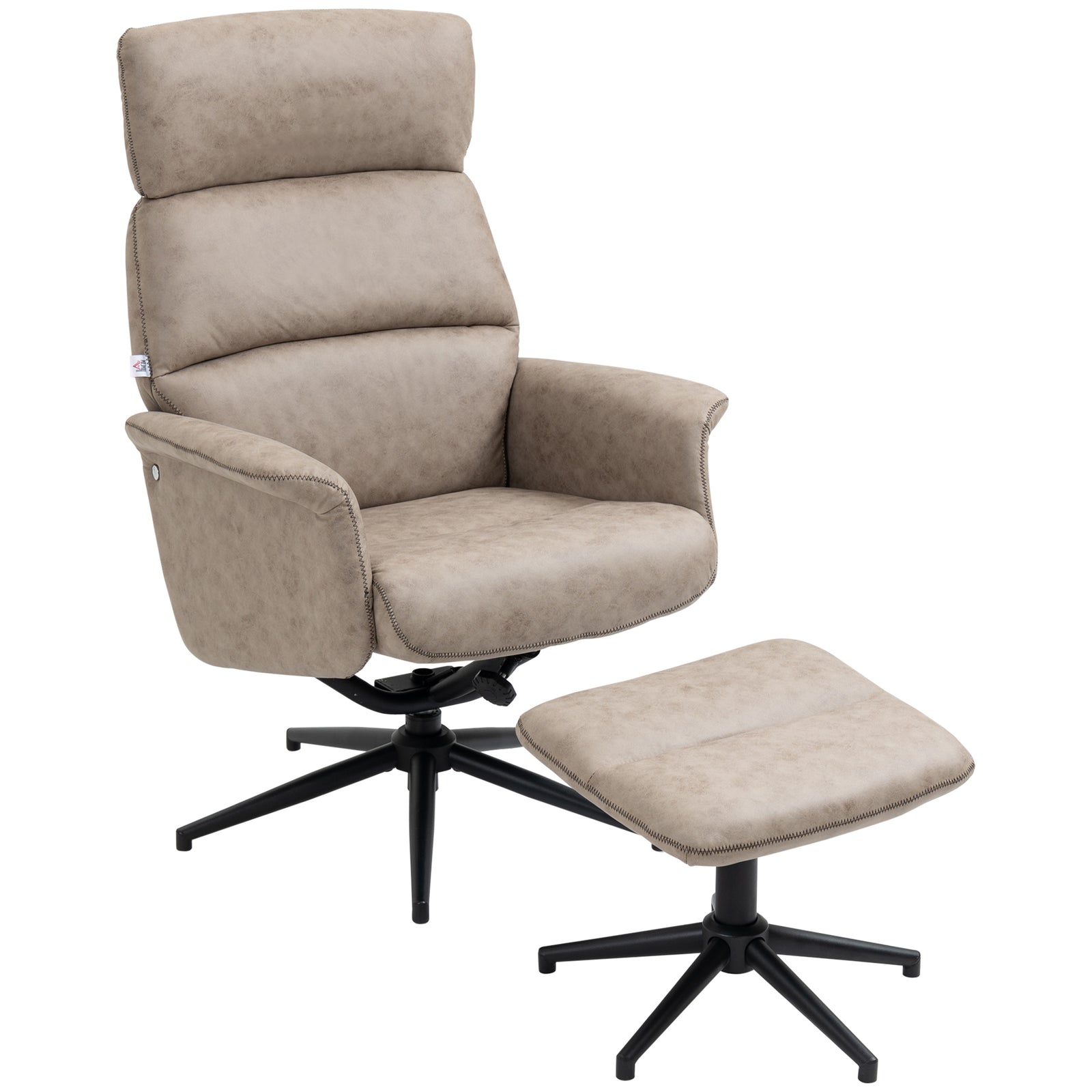HOMCOM Swivel Recliner Chair W/ Ottoman Adjustable And Removable