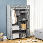 Fabric Wardrobe W/ Shelves Hanging Rail Foldable Closets