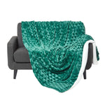 Geometric Triangle Velvet Throw | 160cm x 200cm | Emerald Green
